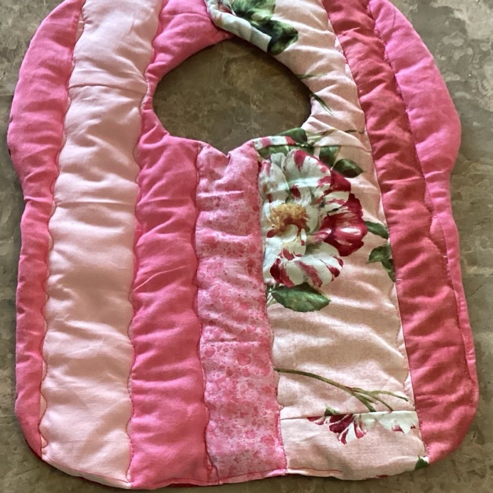 NWT. Hand Crafted Reversible Quilted Baby Bib